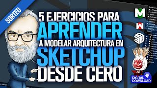 🏗️ SketchUp modelado de ARQUITECTURA desde cero  TUTORIAL español BASICO para arquitectos 1ra PARTE [upl. by Cindy394]