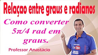 Como converter 5πrad4 em graus Conversão de unidades [upl. by Idroj404]