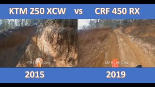 KTM 250 XCW vs Honda CRF 450RX [upl. by Joana668]