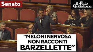 Lattacco di Renzi a Meloni in Senato quotNervosa non venga qui a raccontare barzellettequot [upl. by Nnael745]