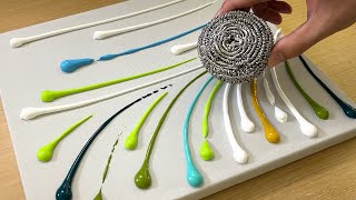 Iron Scrubber Painting Technique for Beginners  Acrylic Painting [upl. by Lekzehcey]