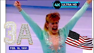 ABCs Clean FootageFebruary 16th 1991 NewsTonya HARDING🇺🇸1st American to land Triple Axel ABC4K [upl. by Joed112]