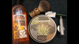 Alpha ShavingShave Dad razor and Shave DadStrike Gold Shave Commando shave soap [upl. by Nylasoj575]