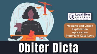 Obiter Dicta  Meaning  Origin  Explanation  Application  Important Case Laws [upl. by Petty]