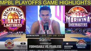 MPBL PLAYOFFS GAME 2  PAMPANGA GIANT LANTERNS VS MARIKINA SHOEMASTERMPBL QUARTER FINALS HIGHLIGHTS [upl. by Albion]