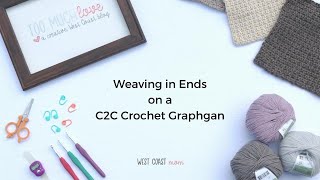 Weaving in Ends on a C2C Crochet Graphgan [upl. by Seyer]