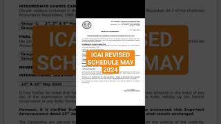 CA EXAM MAY 24 POSTPONED ICAI REVISED EXAM DATESHEET RELEASED OFFICIAL ANNOUNCEMENT caexams [upl. by Areis811]