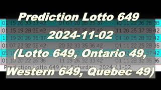 Winning Prediction Lotto 649 for 20241102 [upl. by Aitnis]