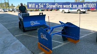 54Inch KAGE SnowFire on Bobcat MT100  Mini Track Loader Snow Plow and Pusher [upl. by Morel982]