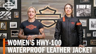 HarleyDavidson Womens Hwy100 Waterproof Leather Motorcycle Jacket Overview [upl. by Noired328]