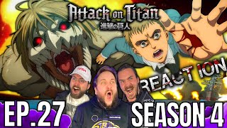 BEST TITAN YET Attack On Titan REACTION  4x27  quotRetrospectivequot [upl. by Eerrehs]