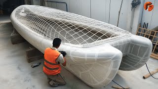 Man Builds Amazing Boat Using Wire Mesh and Fiberglass  by bkscreative [upl. by Obla953]