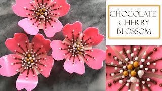 How to make a Chocolate Flower  Cherry Blossom Design [upl. by Panther]