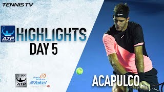 Highlights Del Potro Zverev Set Acapulco 2018 SF [upl. by Alleunam659]