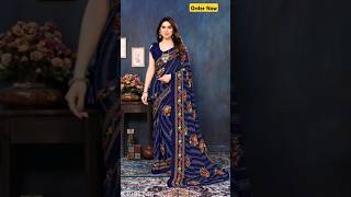 Daily Wear georgette Saree with unstitched Blouse Pieceshorts dailywear [upl. by Helfand497]