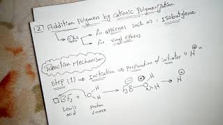 Cationic polymerization of isobutylene  part 1 [upl. by Hewie]