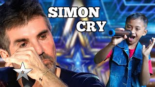 GOLDEN BUZZER quotSimon cryquot listening to this childs voice singing the air supply song Agt 2024 [upl. by Chandal]