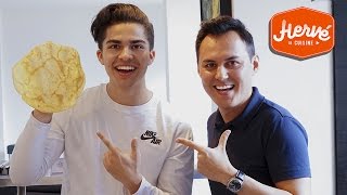 Hervé Cuisine X Alex Aiono  flipping crepes in Paris [upl. by Strait]