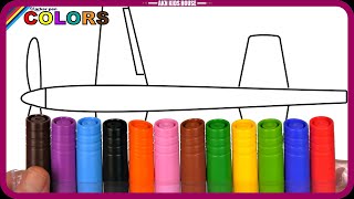 Airplane and Marker Pencil Coloring  Akn Kids House [upl. by Bernete]