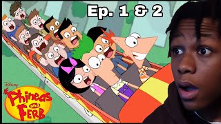 I Watched PHINEAS AND FERB EPISODE 1 AND 2 for THE FIRST TIME ROLLERCOASTER AND BACKYARD BEACH [upl. by Gleda]