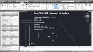 AutoCAD 2012  Lesson 1  Interfacemp4 [upl. by Aloz]