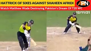 AUS VS PAK Matthew Wade Destroys Shaheen Afridi amp Pakistans Dream Of T20 WC By A Hattrick Of Sixes [upl. by Sigrid436]