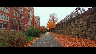 insta360 Ace Pro 2 8K Video Walking on Campus on a Cloudy Rainy Fall Day [upl. by Aicilet]