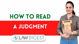 How to read a judgment  Tips and tricks to read a judgment [upl. by Anilat]