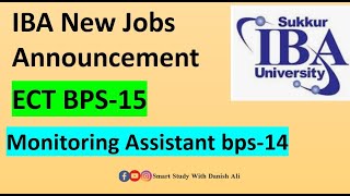 Good news ECT Jobs Monitoring Assistant by IBA [upl. by Burgener]