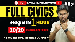 Full CIVICS in 1 Hour 😱 LIVE  Easy Theory amp Important Questions  Class 10 SST [upl. by Feola]