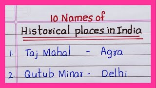 Historical places in India  5 Names  10 Names of Historical places in India [upl. by Haas]