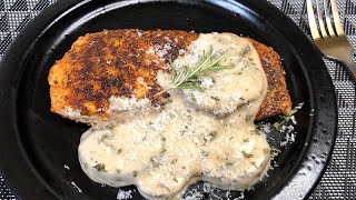 Cajun Blackened Salmon with Savory Rosemary amp Mushroom Cream Sauce [upl. by Assenad215]