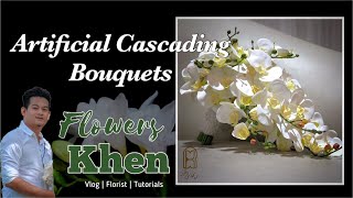 How to make a Cascading Bouquet  Artificial Flowers [upl. by Savinirs]