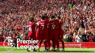 Dominik Szoboszlais volley gives Liverpool lead v Aston Villa  Premier League  NBC Sports [upl. by Bruell]