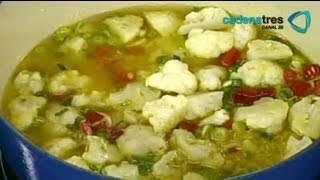 Receta de arroz al curry con coliflor pimiento y cebollitas Recetas de comida fáciles y rápidas [upl. by Onida]