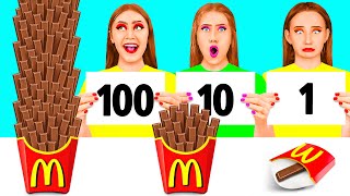 100 Capas de Alimentos Desafío  Desafío Loco por Fun Fun Challenge [upl. by Alletsirhc833]