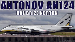 ANTONOV AN124 Taxi amp Powerful Takeoff  RAF Brize Norton BZZEGVN  STRONG JET BLAST [upl. by Kcire747]