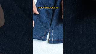 how to jeans bottom side slit sewing denim denimshorts shorts [upl. by Agem]