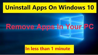 How to uninstall apps on windows  uninstall apps on Pc [upl. by Llenrod]