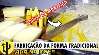 VIDA NA ROÇA QUEIJO de MANTEIGA feito da forma mais Tradicional do NORDESTE 🧀🌵 [upl. by Surovy]