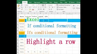 If conditional formatting formula in Excel Highlight a row and multiple cells [upl. by Cavanaugh]