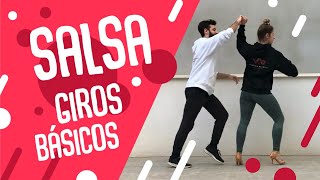 2 Clases de Salsa  Giros básicos  Aprende a bailar salsa ¡VEN Y BAILA [upl. by Atikkin183]