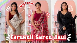 Amazon FAREWELL Saree Haul Upto 6070 OFF  Farewell Saree Haul [upl. by Anerol330]