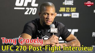 Tony Gravely Says He Wouldve Needed Just Another Minute to Break the Takedown Record  UFC 270 [upl. by Eylrac800]