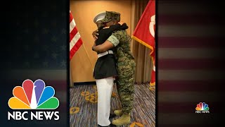 Father Honors Son With Emotional Military Salute  NBC Nightly News [upl. by Arimat]