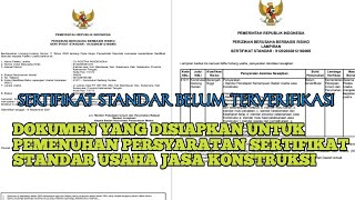 PEMENUHAN PERSYARATAN SERTIFIKAT STANDAR USAHA SUB SEKTOR JASA KONSTRUKSI [upl. by Carli]