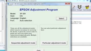 Reset Epson Xp 101 200 201 204 400 401 [upl. by Asecnarf]