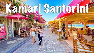 Kamari Santorini Beach walking tour 4k 2023 [upl. by Waynant]