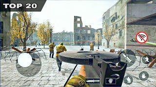 TOP 20 OFFLINE ACTION BATTLEFIELD Games For Mobile  Best War Games [upl. by Anak]