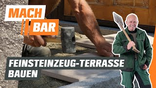 FeinsteinzeugTerrasse bauen in gebundener Bauweise  OBI [upl. by Ataymik]